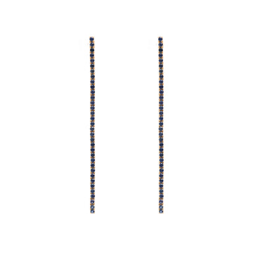 JPERG-1062/4979 Blue Sapphire Round 1.50 Mm Long Earring | 18K