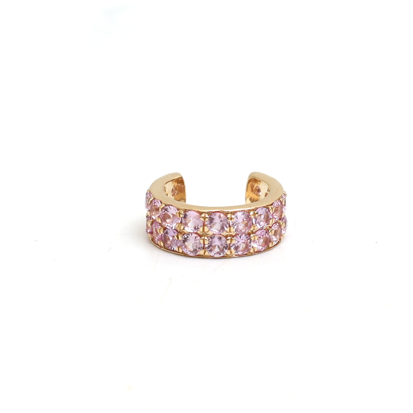 JPERG-1071/5024 Pink Sapphire Round 2Mm Cuff Earring | 14K