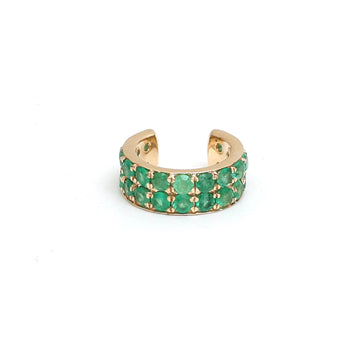 JPERG-1087/5073 Emerald Round 2 Line Cuff Earring | 14K