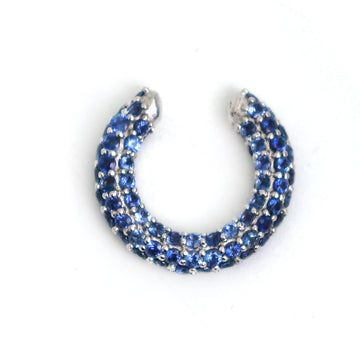 JPERG-1096/5101 Blue Sapphire Round Cuff Earring | 14K