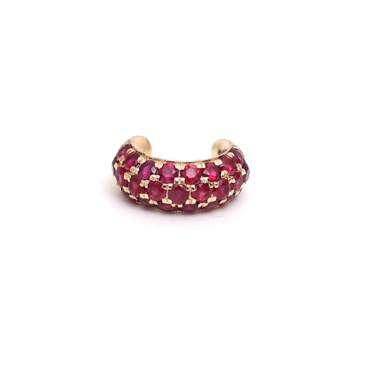 JPERG-1097/5102 Ruby Round Cuff Earring | 14K