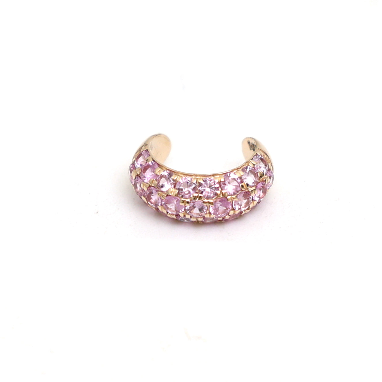 JPERG-1098/5103 Pink Sapphire Round Cuff Earring | 14K