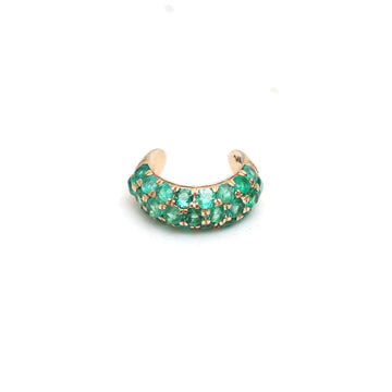 JPERG-1099/5104 Emerald Round Cuff Earring | 14K