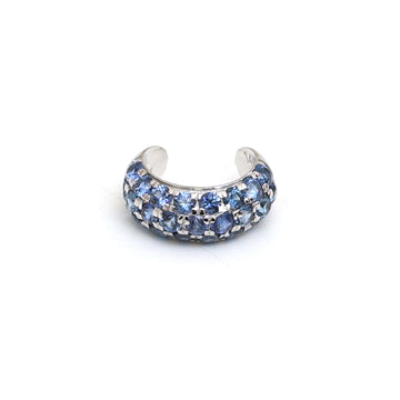JPERG-1107/5150 Blue Sapphire Round Cuff Earring | 14K