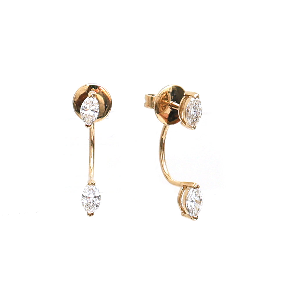 JPERG-1122/5190 Diamond Marquise 5X3 Earring | 14K