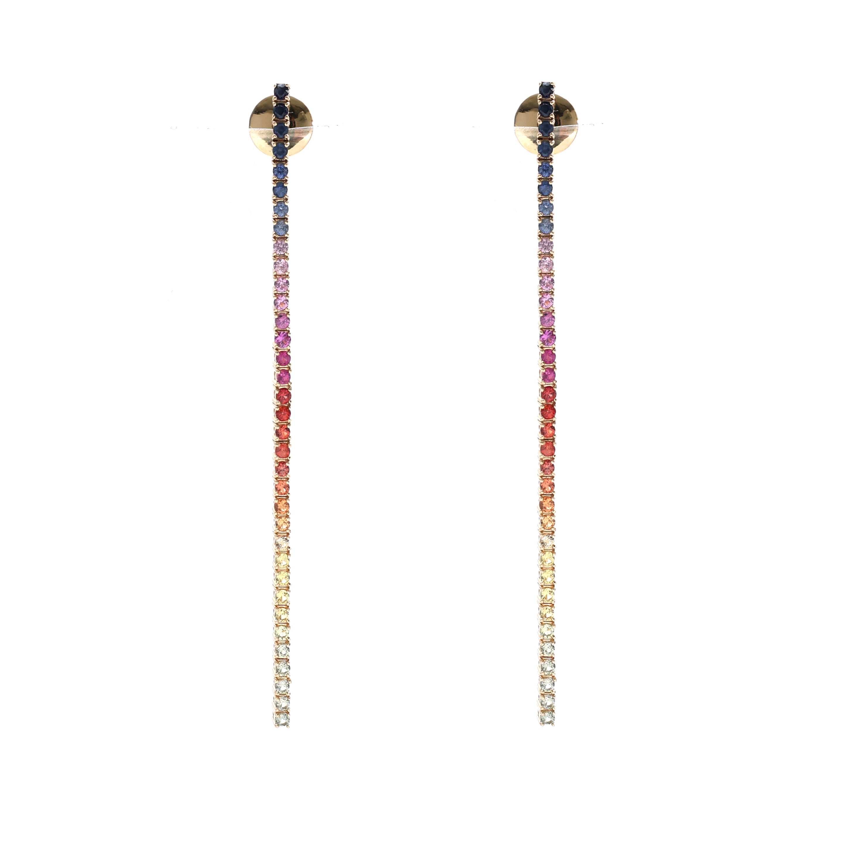 JPERG-1242/5468 Rainbow Sapphire Round 1.5Mm Earring | 18K