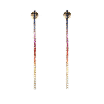 JPERG-1242/5468 Rainbow Sapphire Round 1.5Mm Earring | 18K