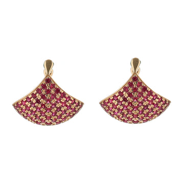 JPERG-1379/5749 Ruby Round Hoops Earring | 14K
