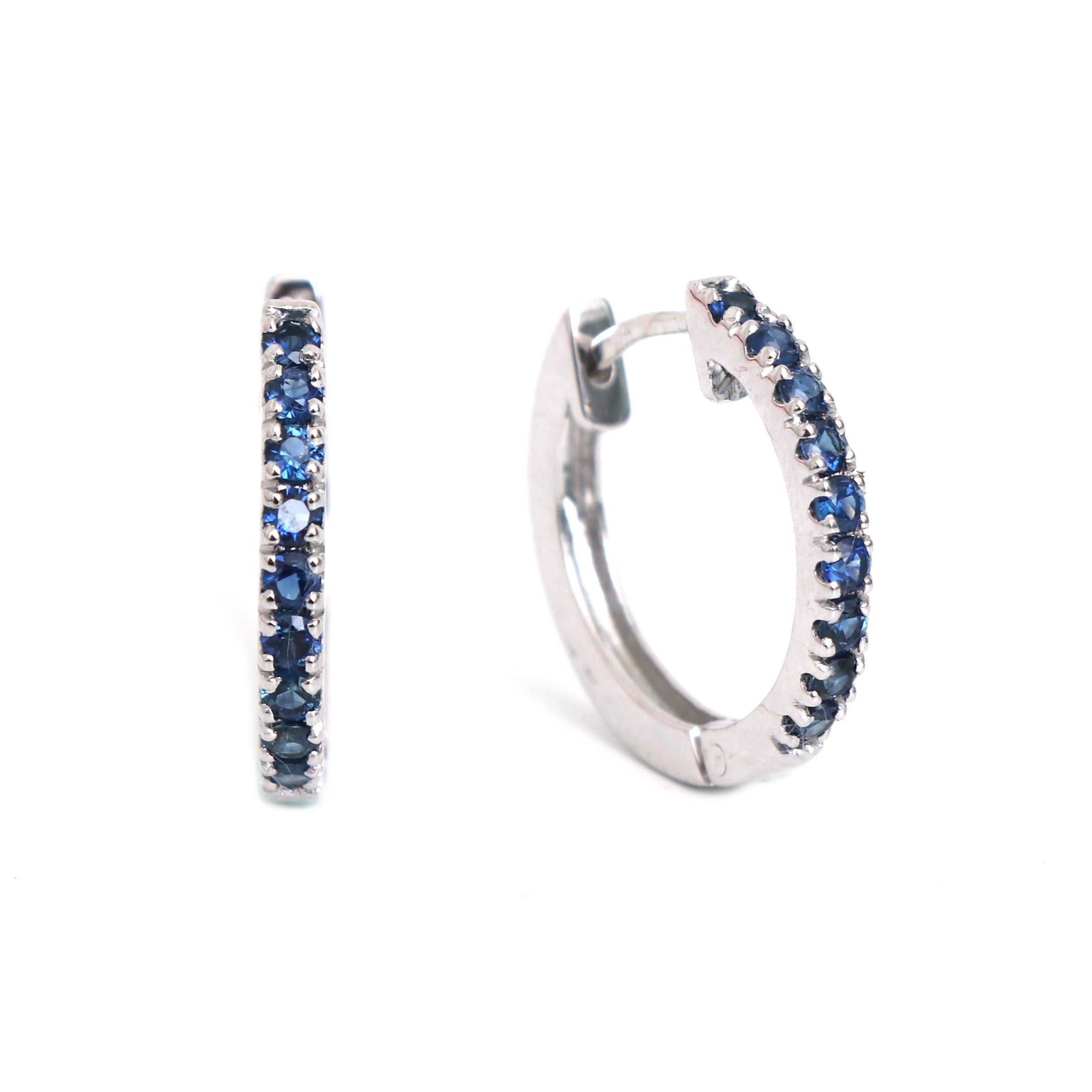JPERG-139/1269 Blue Sapphire Hoops  Earring | 18K