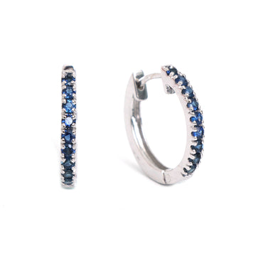 JPERG-139/1269 Blue Sapphire Hoops  Earring | 18K