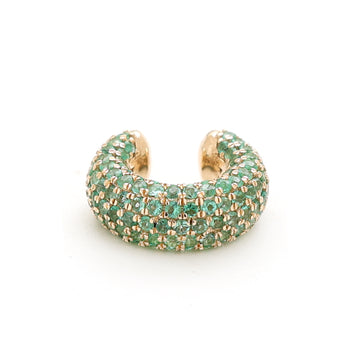 JPERG-1406/5798 Emerald Round Pave Cuff Earring | 14K