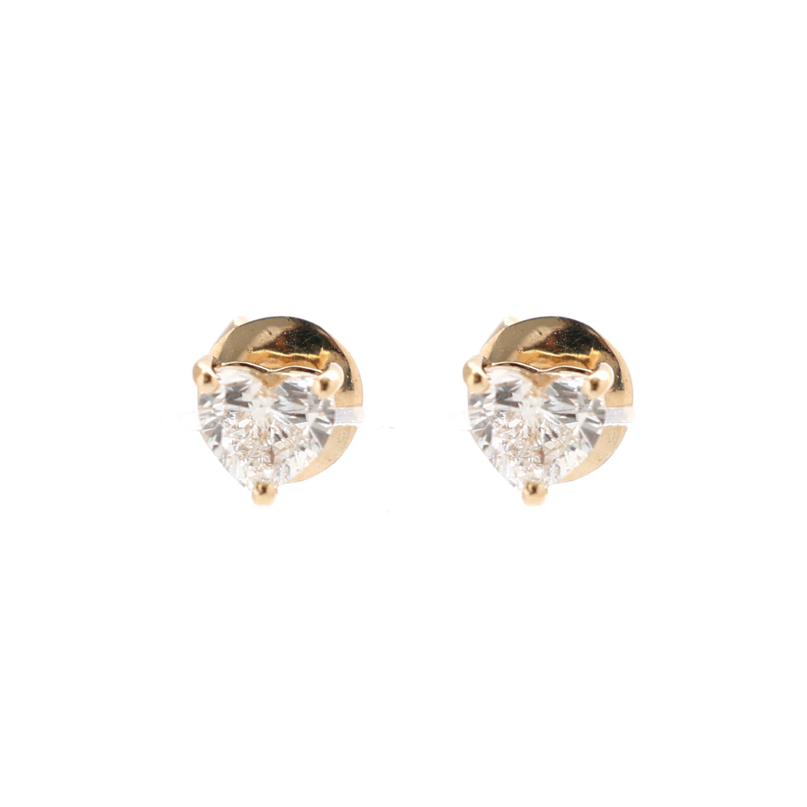 JPERG-1488/6016 Lab Grown Diamond Heart Prong Set Studs Earring | 14K