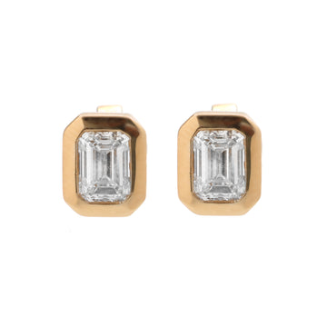 JPERG-1496/6023 Lab Grown Diamond Octagon Bezel Studs Earring | 14K