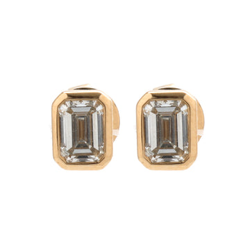 JPERG-1497/6025 Lab Grown Diamond Octagon Bezel Studs Earring | 14K