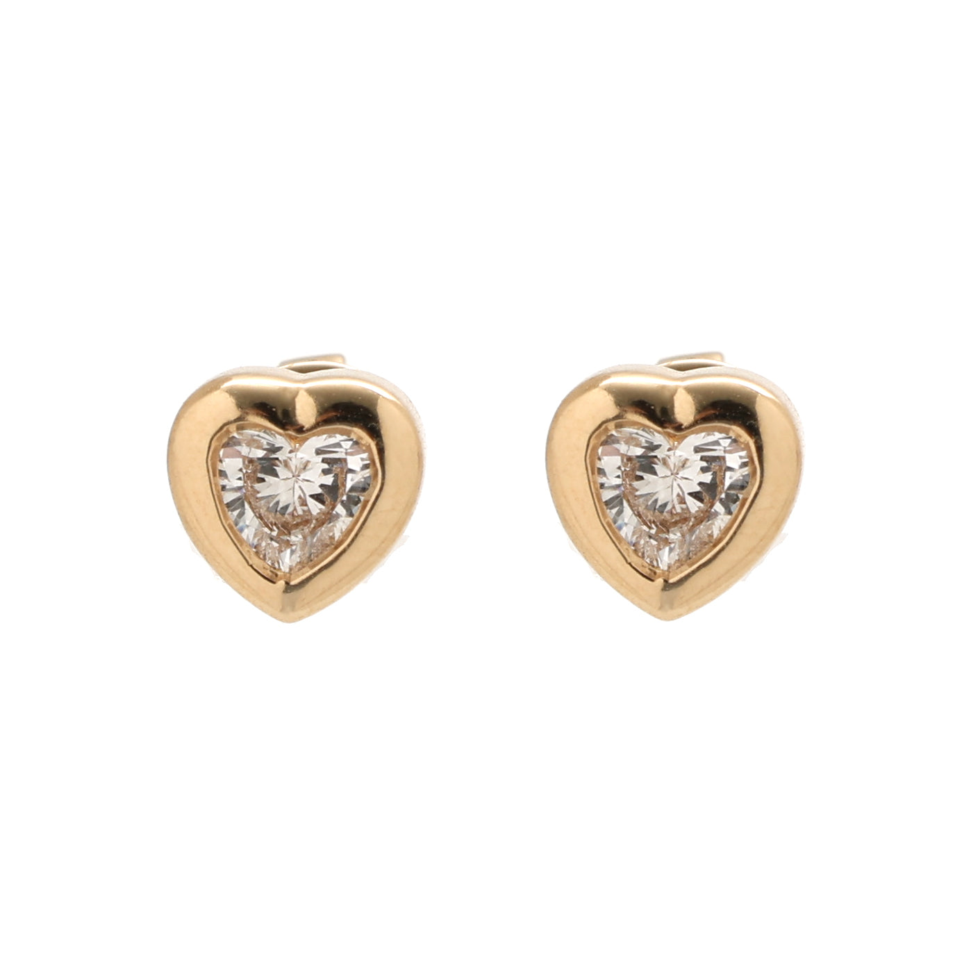 JPERG-1499/6027 Lab Grown Diamond Heart Bezel Studs Earring | 14K