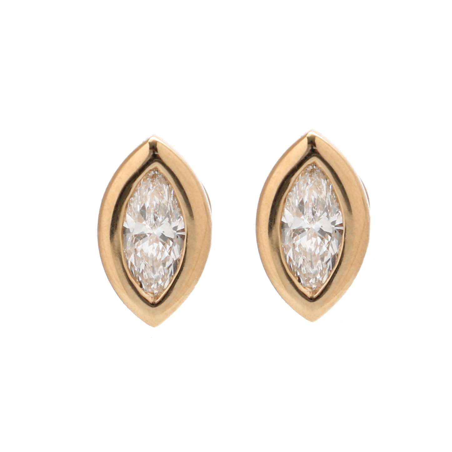 JPERG-1500/6028 Lab Grown Diamond Marquise Bezel Studs Earring | 14K