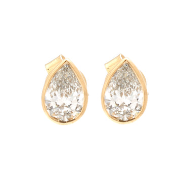 JPERG-1504/6059 Lab Grown Diamond Pear Bezel Studs Earring | 14K