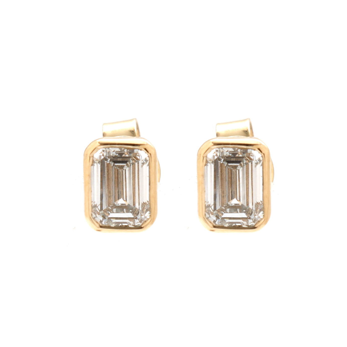 JPERG-1507/6061 Lab Grown Diamond Octagon Bezel Studs Earring | 14K