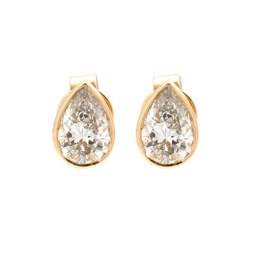 JPERG-1509/6063 Lab Grown Diamond Pear Bezel Studs Earring | 14K