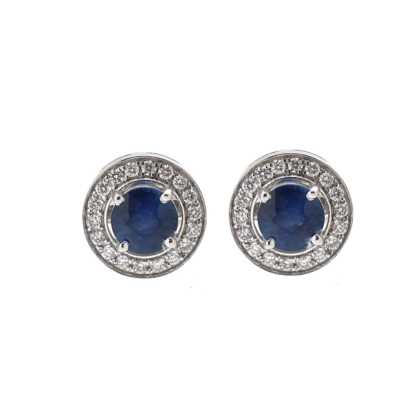 JPERG-1531/6117 Blue Sapphire Round 5.50 Studs Earring | 18K