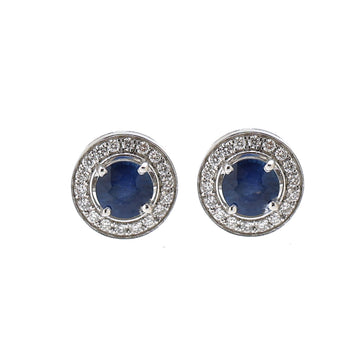 JPERG-1531/6117 Blue Sapphire Round 5.50 Studs Earring | 18K