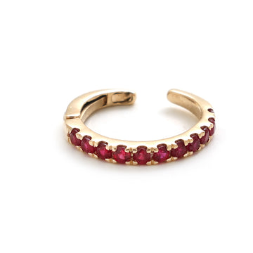JPERG-1631/6508 Ruby Round Cuff Earring | 14K