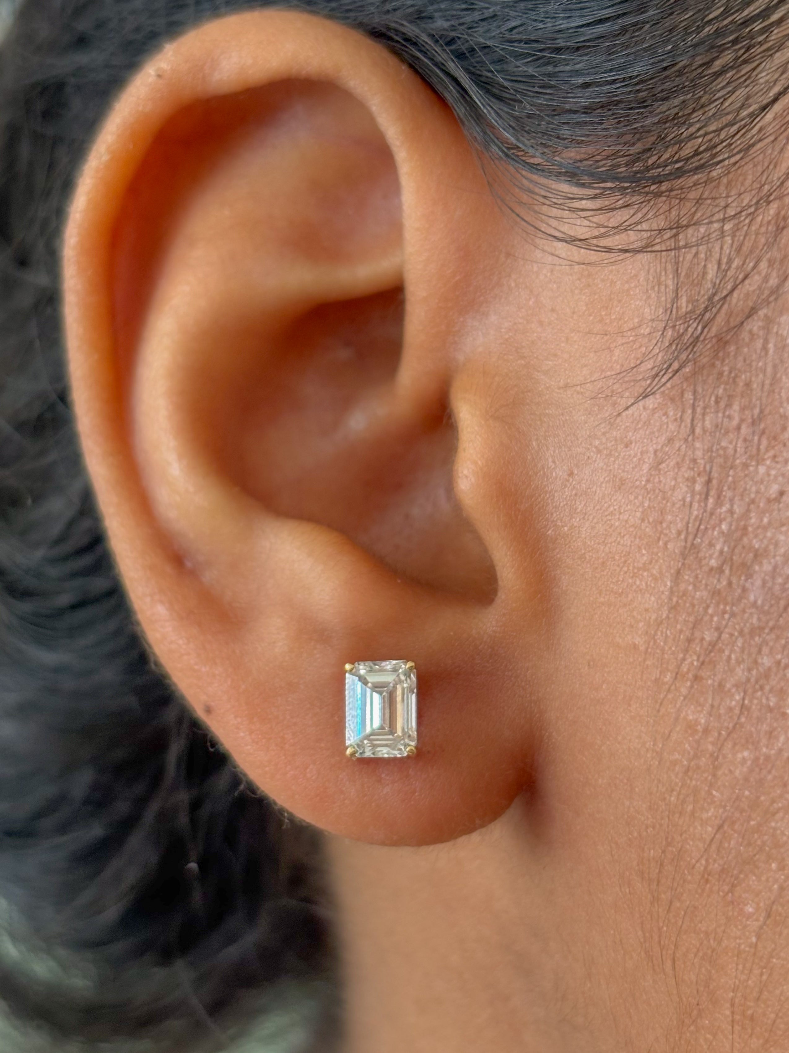 JPERG-1633/6510 Lab Grown Diamond Octagon Studs Earring | 14K