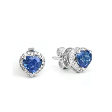 JPERG-163/1280 Blue Sapphire Studs Earring | 18K