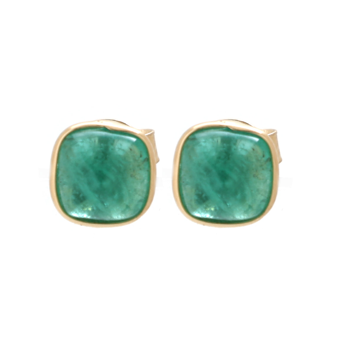 JPERG-1687/6587 Emerald Cushion Cab Studs Earring | 18K