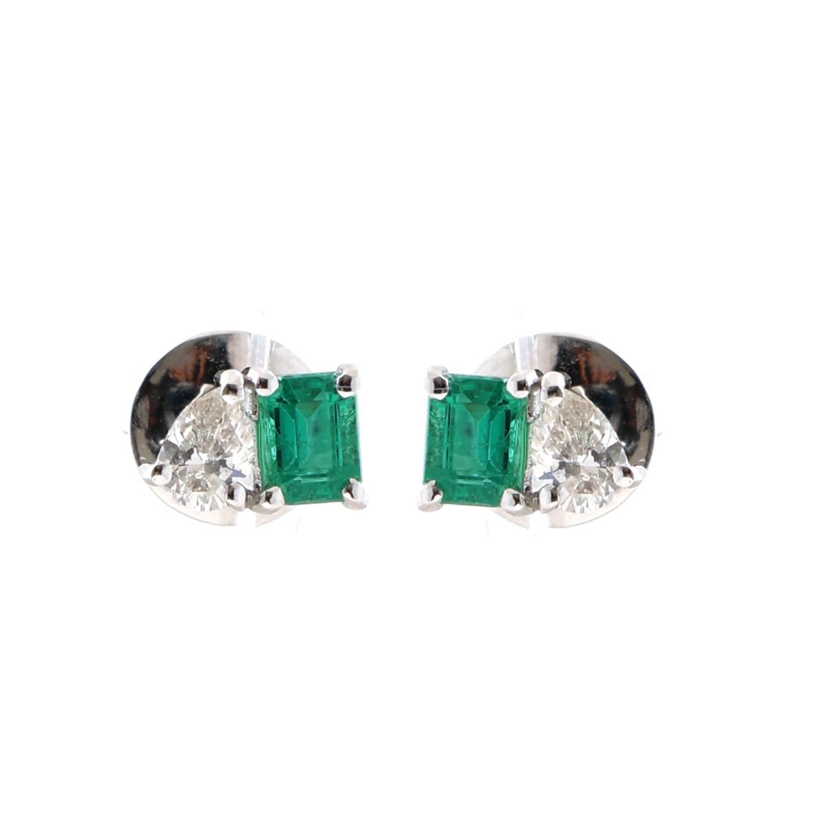 JPERG-1708/6618 D Pear With Emerald Octagon Studs  Earring | 18K