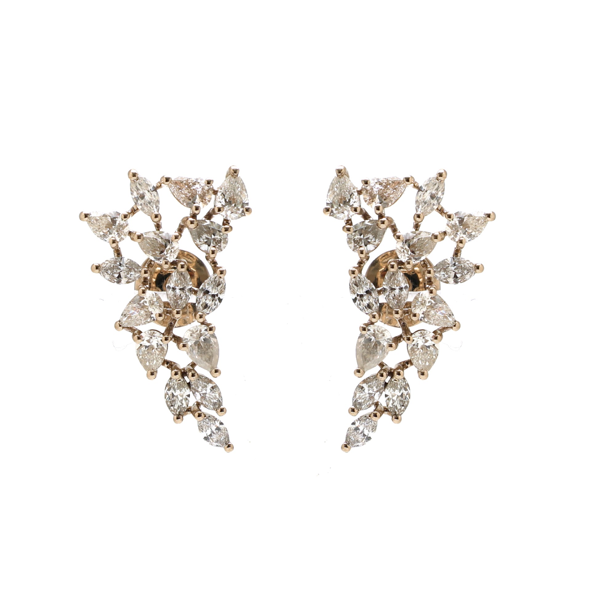 JPERG-1764/6722 Diamond Mix Shape Studs Earring | 18K