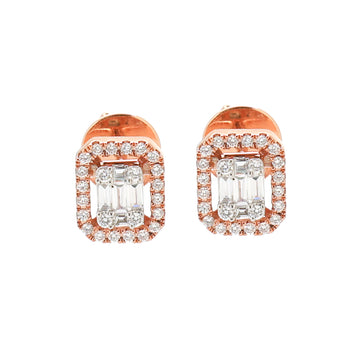 JPERG-1768/6747 Diamond Octagon Studs Earring | 18K