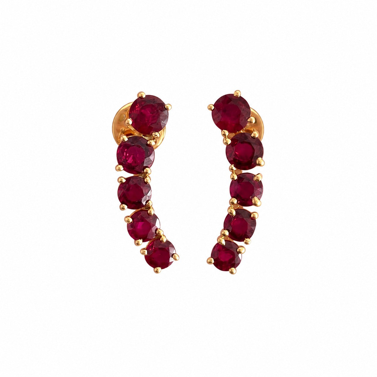 JPERG-1770/6755 Ruby Round Cuff Earring | 18K