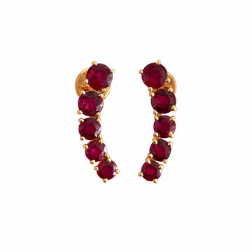 JPERG-1770/6755 Ruby Round Cuff Earring | 18K