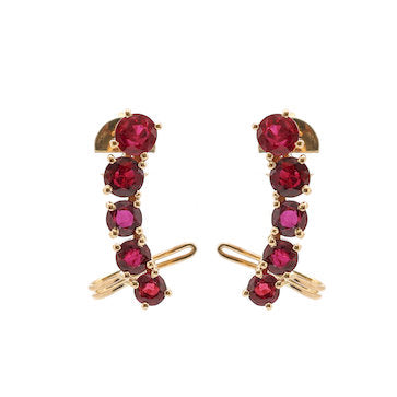 JPERG-1770/6755 Ruby Round Cuff Earring | 18K