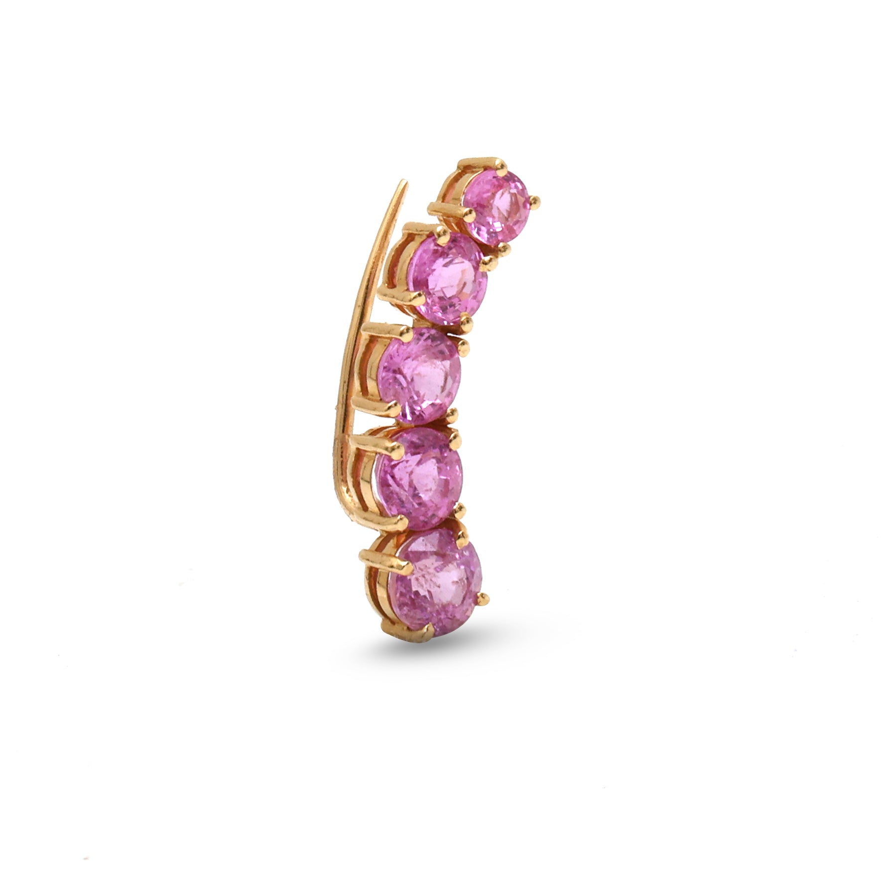 JPERG-1771/6756 Pink Sapphire Round Cuff Earring | 18K