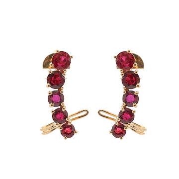 JPERG-1788/6773 Ruby Round Studs Earring | 18K