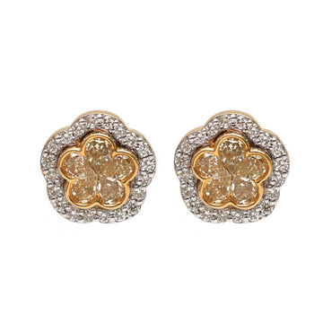 JPERG-1889/7063 Yellow Diamond Studs Earring | 18K