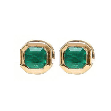 JPERG-1975/7294 Emerald Square Octagon Studs Earring | 18K
