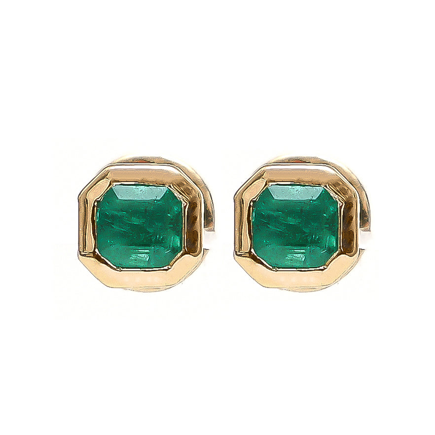 JPERG-1975/7294 Emerald Square Octagon Studs Earring | 18K