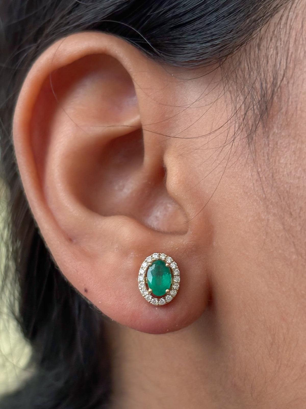 JPERG-1983/7315 Emerald Diamond Earring | 14K