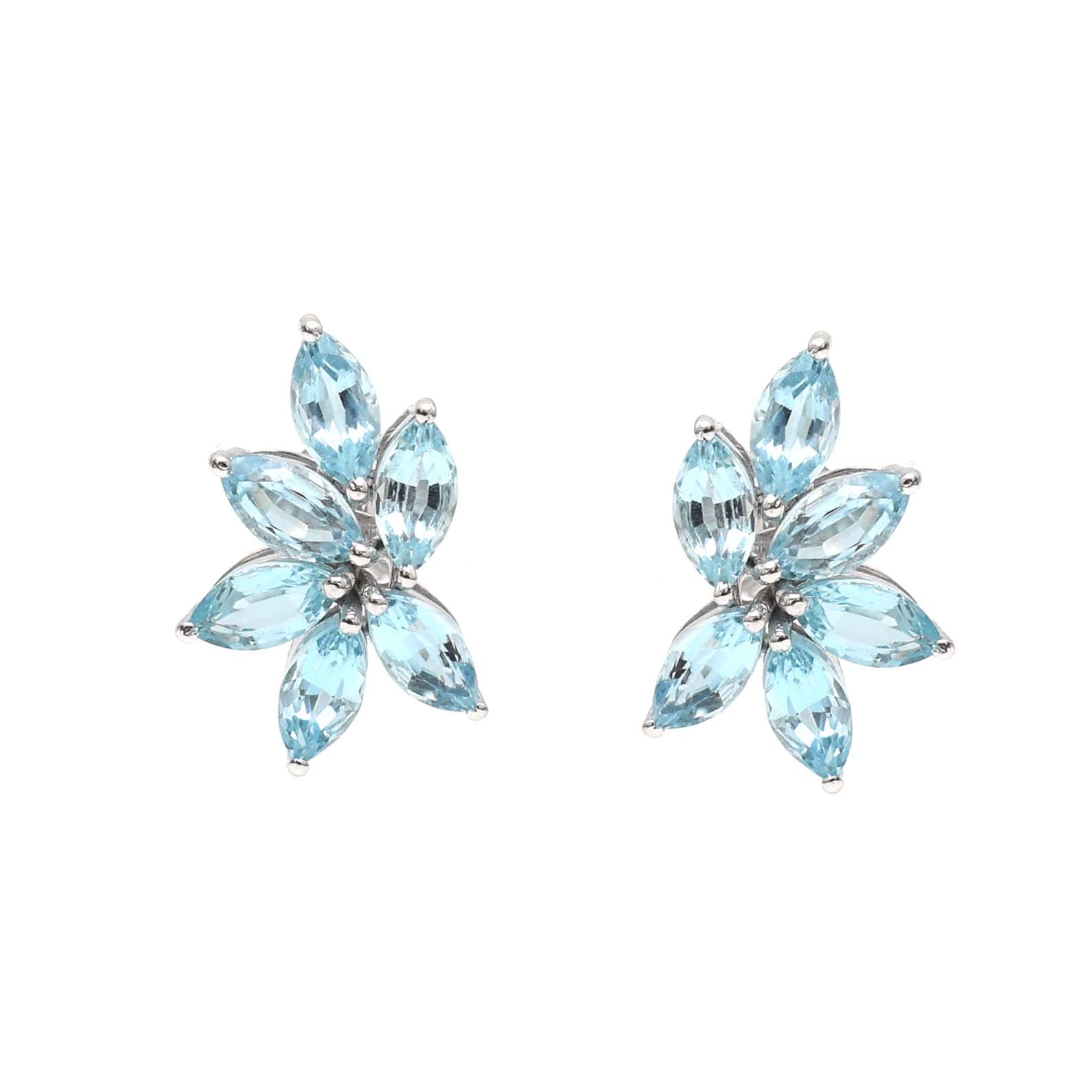 JPERG-1990/7322 Aquamarine Marquise Climber Earring | 18K