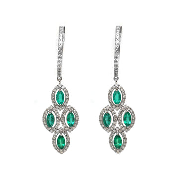 JPERG-2017/7416 Emerald Marquise Dangling Earring | 18K