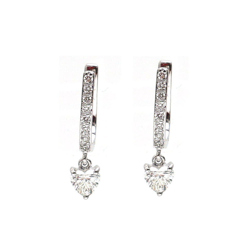 JPERG-2086/7667 Diamond Heart Huggies Earring | 18K
