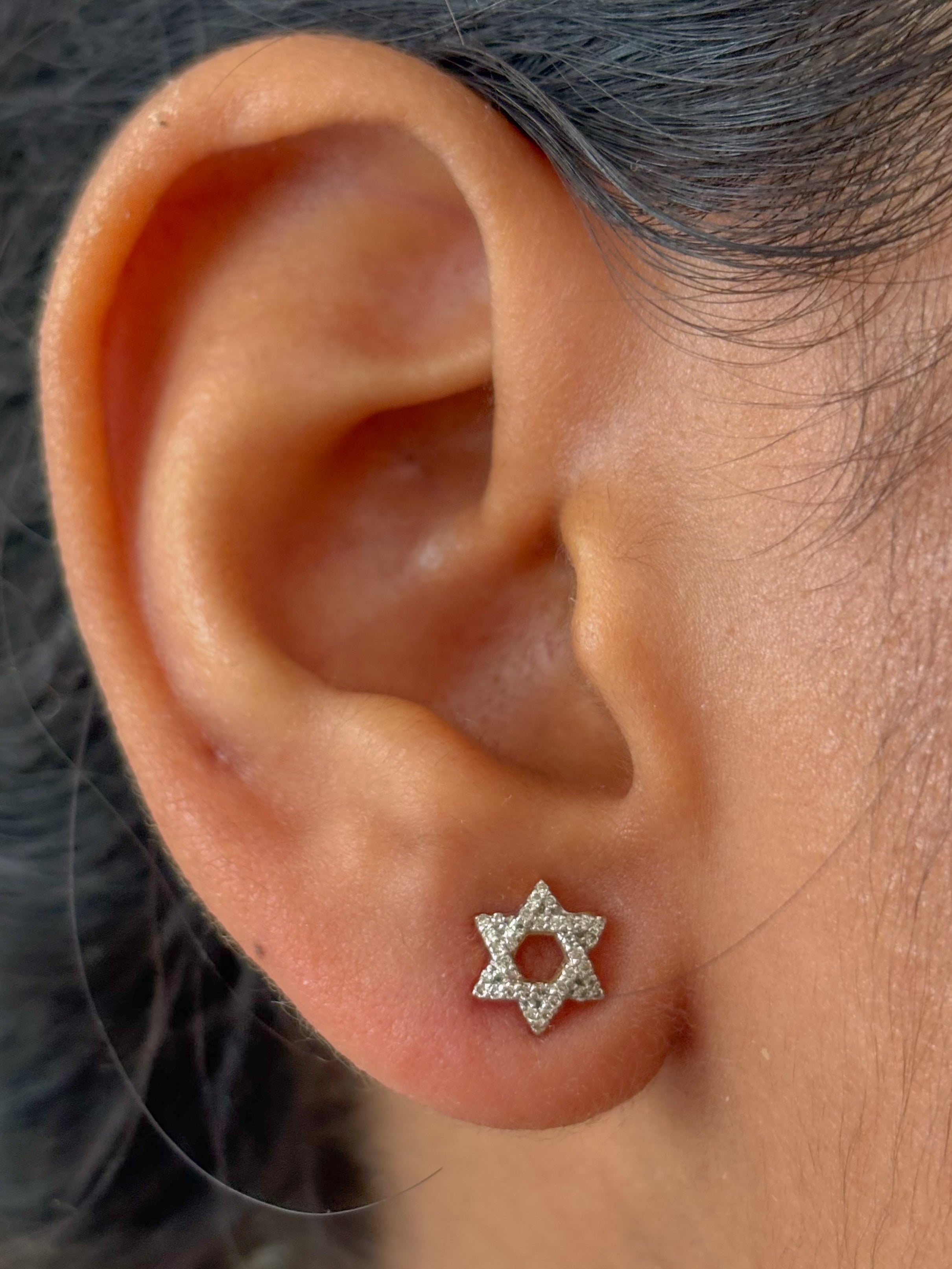 JPERG-2161/7865 Diamond Star Studs Earring | 18K