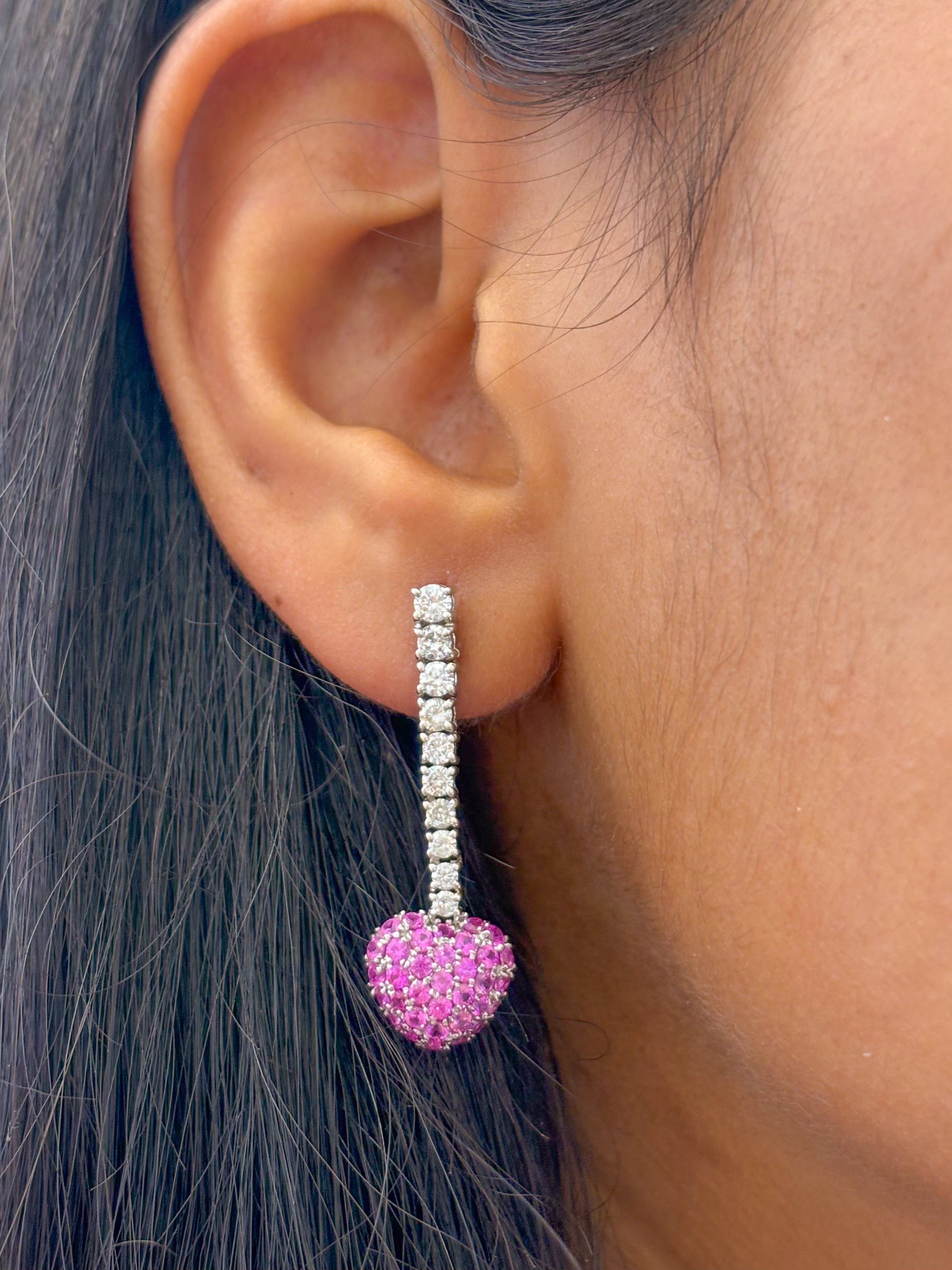JPERG-220/1165 Pink Sapphire Earring | 18K