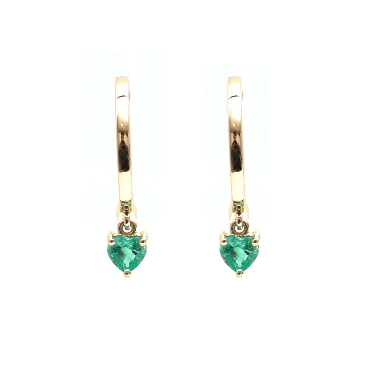 JPERG-2210/8021 Emerald Heart Huggies Earring | 18K