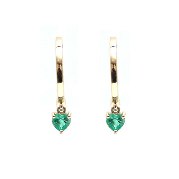 JPERG-2210/8021 Emerald Heart Huggies Earring | 18K