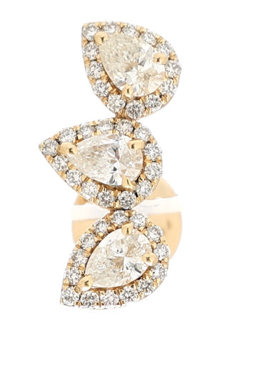 JPERG-2336/8285 Diamond Pear With Diamond Earring | 18K
