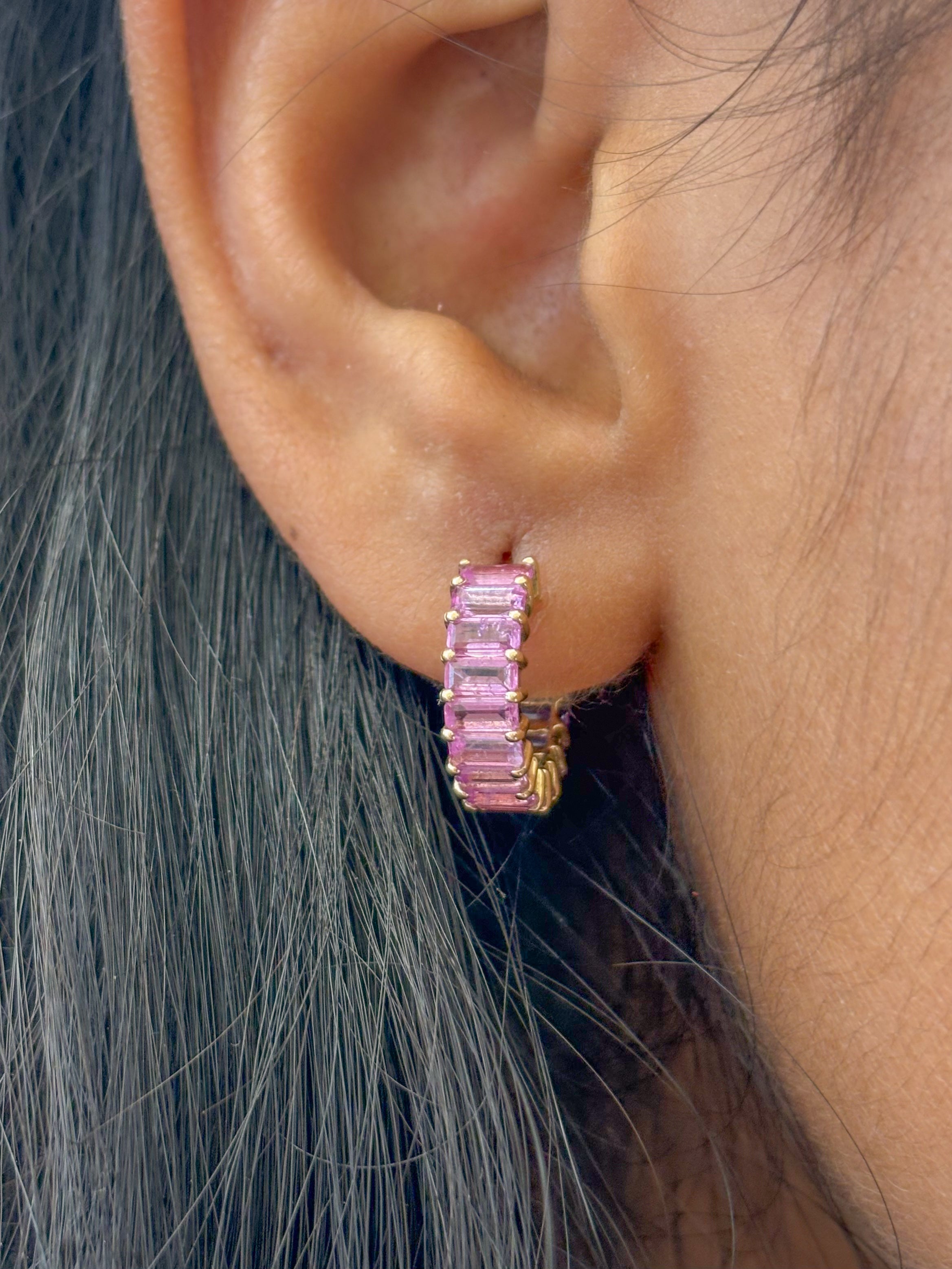 JPERG-2344/8338 Pink Sapphire Earring | 14K